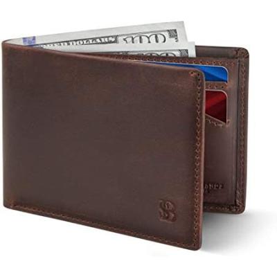 WALLETS 해외 SERMAN BRANDS Mens Slim Bifold Wallet RFID Blocking Minimalist Front Pocket Wallets for Men -